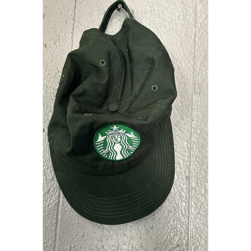 Starbucks Gelante Employee Uniform Strapback Hat / Cap Green Logo Barista